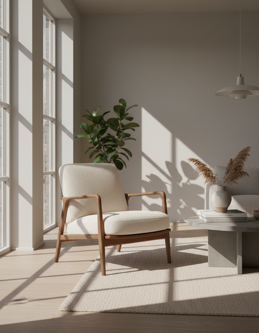 Malmö Lounge Chair in a sunlit living room